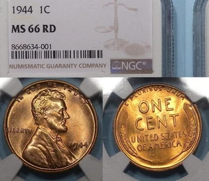 1944-P LINCOLN WHEAT CENT NGC MS 66 RD EBAY AUCTION COMP $34 #858-55 - Picture 1 of 1