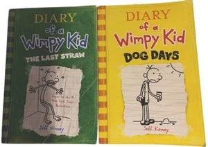Diary Of A Wimpy Kid 2 Paperback Set  "The Last Straw" & "Dog Days" By Jeff Kinn - Picture 1 of 3