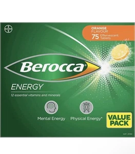 Berocca Energy Vitamin B and C - Orange Flavour - Effervescent 75 Tablets - Picture 1 of 2