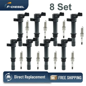 8X OEM Ignition Coil & 8X Iridium Spark Plugs For Dodge Jeep 4.7L V8 UF270 UF297 - Picture 1 of 7