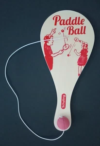 SCHYLLING 11" Holz Paddle Ball Spiel + Gummiball & Fangloch Retro Spielzeug Klassiker - Bild 1 von 9