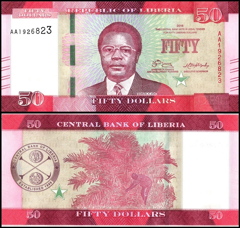 Liberia 50 Dollars, 2016, P-34a, UNC - Image 1 of 1