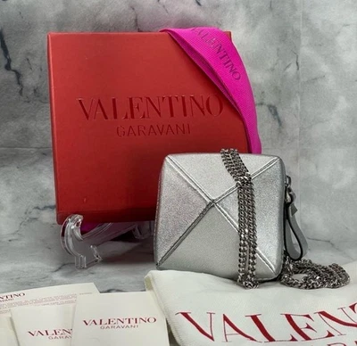 VALENTINO GARAVANI Studs shape shoulder bag chain Silver with Box Used - Image 1 of 4