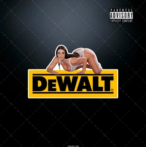 Tool Box DEWALT beautiful Angela White Pinup Girl Garage decal sticker 4Inches - Picture 1 of 1