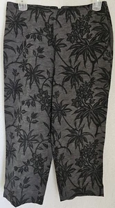 Tommy Bahama Womens Capri Pants Size 12 Black Floral Silk - Picture 1 of 24