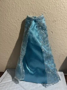 Disney Frozen Queen Elsa Doll Skirt Turquoise Blue Maxi Tulle Accent Elastic - Picture 1 of 2
