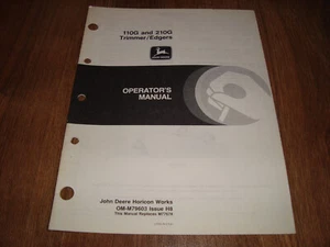 John Deere Operators Manual 110G 210G Trimmer Edgers OM-TY79603 Issue H8 - Picture 1 of 3