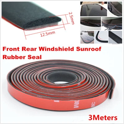 3M Car Windshield Sealant Rubber Sunroof Triangular Window Sealing Sealed Strips - Image 1 of 4