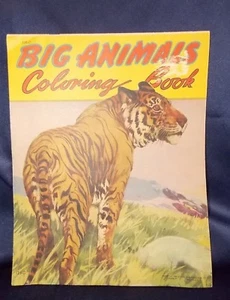 Vintage Big Animals Coloring Book 1944 Elephant Camel Rhino Saafield Pub. 126-C - Picture 1 of 6