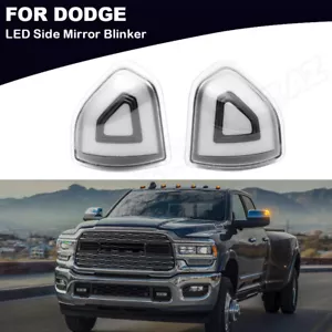 Espejo retrovisor lateral LED ámbar + blanco luz de señal de giro transparente para Dodge Ram 1500 2500 3500 - Imagen 1 de 12