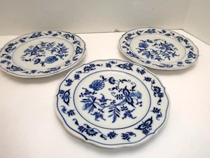 3 Blue Danube Blue Onion Rectangle Mark Bread Dessert Plates 6 3/4” - Picture 1 of 6