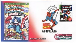 AO-4159o-1, 2007, Marvel Comics Super Heroes, FDC, Add-on Cachet, DCP, Captain A - Picture 1 of 1