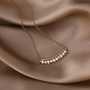Elegante Mujer Collar Elegante Barroco Agua Dulce Perla Cuentas Colgante Cadena Gargantilla - Imagen 1 de 10