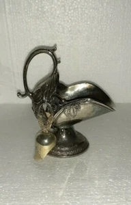 Vintage Silver Plate Floral Etched Ornate Footed Sugar Scuttle/Bowl with Scoop - Picture 1 of 9