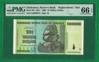 10 trillions de dollars Zimbabwe 2008 P88* PMG 66 EPQ UNC 100 % certifié authentique