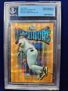 🌟1997 Finest Tony Gwynn GOLD ATOMIC REFRACTOR MISSING DIECUT EMBOSSING #169 BGS