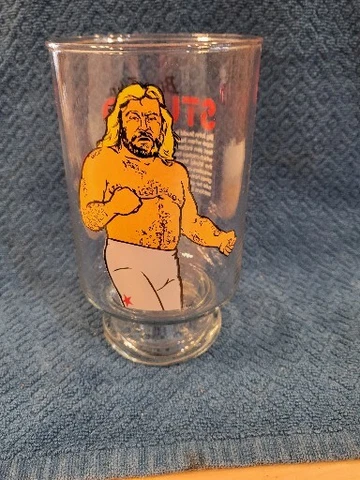 Vintage 1985 WWF Wrestling Big John Studd Glass 6-3/4" 28 oz Cover