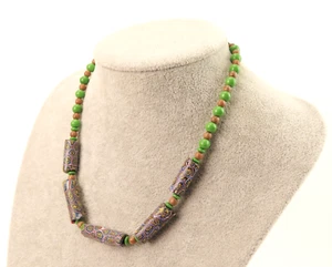 Vintage venezianischer Einzelrohr Millefiori Handel Perlen Halsband Halskette. - Bild 1 von 12