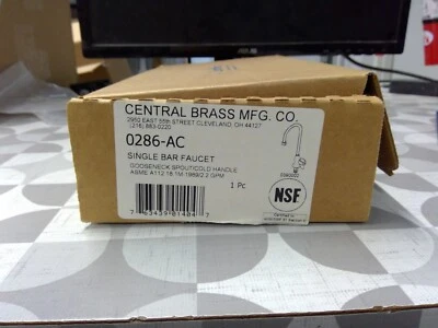 ЦЕНТРАЛЬНЫЙ ЛАТУННЫЙ КРАН 0286-AC С ИЗОГНУТОЙ ШЕЕЙ *БЕСПЛАТНАЯ ДОСТАВКА* - Изображение 1 из 2