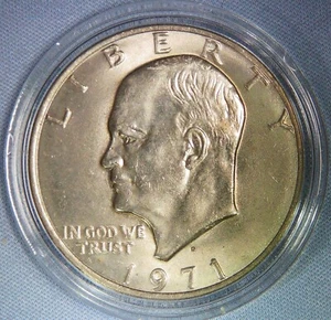 Eisenhower IKE 1971-D muy CH AU LUSTROUS tono claro no limpio - Imagen 1 de 4