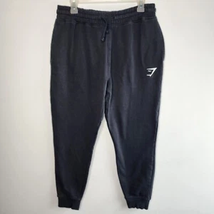 Gymshark Unisex Gr. M Erwachsene einfarbig schwarz Jogger Jogginghose Kordelzug Logo - Bild 1 von 10