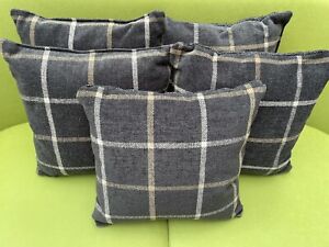 SCS Theo Sofa Settee Charcoal Grey Check  / Plain Cushions X5 BNWOT Unused