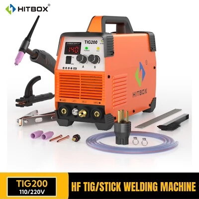 200Amp TIG Welder HF TIG/MMA 2 IN 1 Welder Machine with Post Gas 110&220V HITBOX - Image 1 of 4