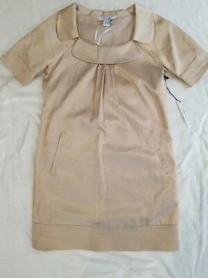 Vestido Vertigo Paris Dorado Estilo Vintage con Bolsillos Imitados Talla XS Foto 1 de 4