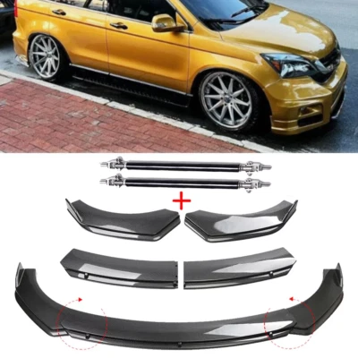 For Honda Pilot Carbon Fiber Style Front Bumper Lip Spoiler Strut Rod Body Kits Foto 1 de 4