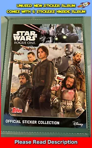 Álbum de pegatinas oficiales Star Wars Rogue One Topps y 6 pegatinas sin usar - Nuevo - Imagen 1 de 9