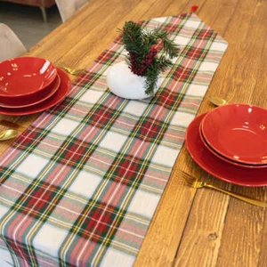 Runner in cotone Tartan a punta con Nappa - Picture 1 of 15