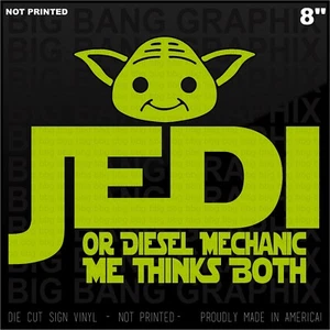 Calcomanía de vinilo Jedi mecánico diésel calcomanía mal culo comerciante equipo pesado plataforma - Imagen 1 de 4