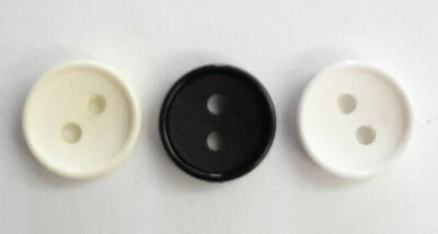 Round buttons Nylon Ring edge style 11mm 2 hole button - 4 colours -15% multibuy - Image 1 of 4
