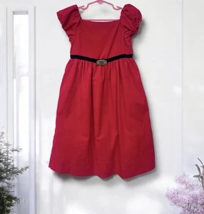 Ralph Lauren Corduroy Dress Puff Sleeve Belt Regency Victorian Old Money Girls 6 - Picture 1 of 7