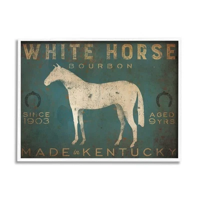 Arte de pared enmarcado con letrero vintage de bourbon White Horse, diseño de Ryan Fowler, 30 x 24 Foto 1 de 4