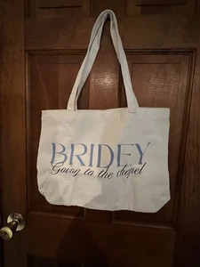 “Bridey” Miss To Mrs Going To The Chapel Tote Bag New White - Picture 1 of 2