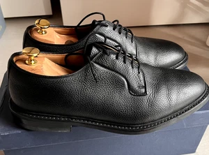 Trickers Fenwick UK 10 Black Olivvia Pebble Grain Derby Blucher - Imagen 1 de 11