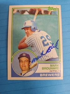 Tarjeta autografiada firmada por Topps 1983 Mark Brouhard #167 Brewers - Imagen 1 de 2