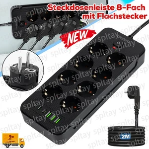 Regleta enchufes enchufe múltiple con 8 velocidades 3 USB-A 3 USB-C enchufe 2500W DE - Imagen 1 de 14
