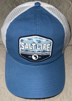 NUEVO CON ETIQUETAS Salt Life Azul Pesca SnapBack Gorra de Béisbol Sombrero Talla Única Foto 1 de 4
