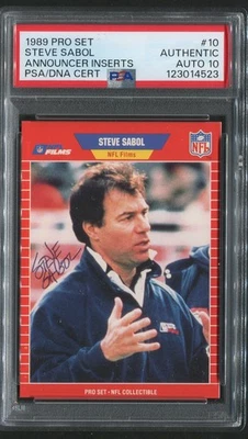 1989 Pro Set Steve Sabol #10 HOF Signed Autograph Auto PSA DNA 10 - Image 1 of 2