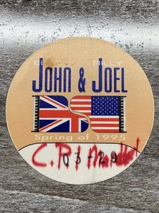 1995 Vintage Elton John / Billy Joel original VIP cloth sticker Backstage Pass - Picture 1 of 2