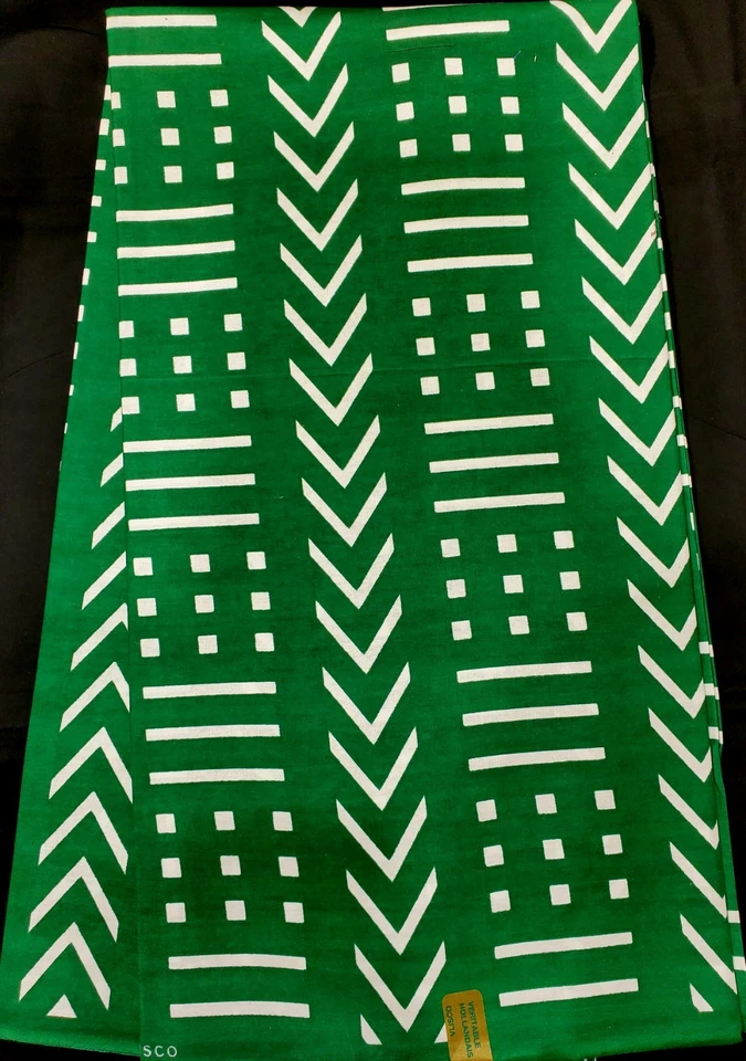 Impresiones de súper calidad se venden por 6 yardas - verde y blanco Foto 1 de 1