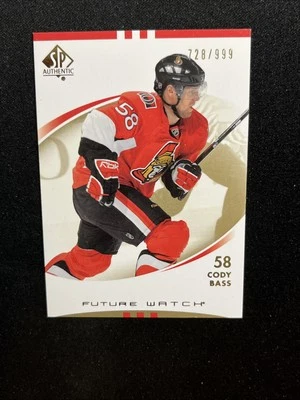 07-08 UD SP Authentic Hockey Future Watch 182 Cody Bass /999 - Image 1 of 2