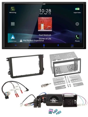 JVC USB Bluetooth 2DIN DAB Lenkrad Autoradio für VW Passat Polo Scirocco Sharan - Bild 1 von 4