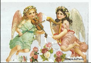 German Embossed SILVER GLITTER Scrap Die Cut - Christmas Easter Angel  EF7127G - Picture 1 of 1