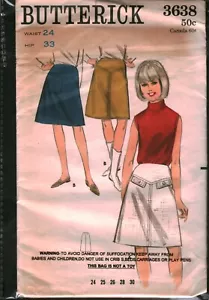 3638 Vintage Butterick SEWING Pattern Misses 1970s Full Rockabilly Skirt 24" W - Picture 1 of 2