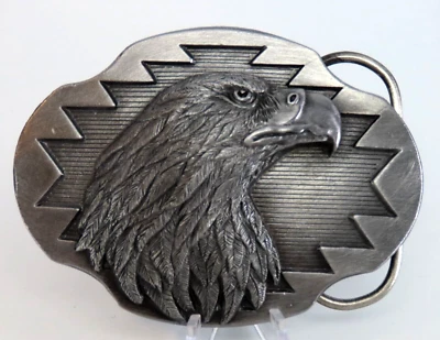 1990 Arroyo Grande #AG44 Eagle Head Belt Buckle USA - Image 1 of 4