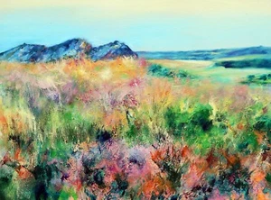 RICHARD FREER ORIGINAL ÖL Klettern auf Leuchtfeuer Hügel Hampshire Landschaft GEMÄLDE - Bild 1 von 1