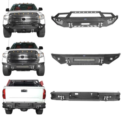 Combo parachoques delantero y trasero Hooke Road con luz LED para Toyota Tundra 2014-2021 Foto 1 de 4
